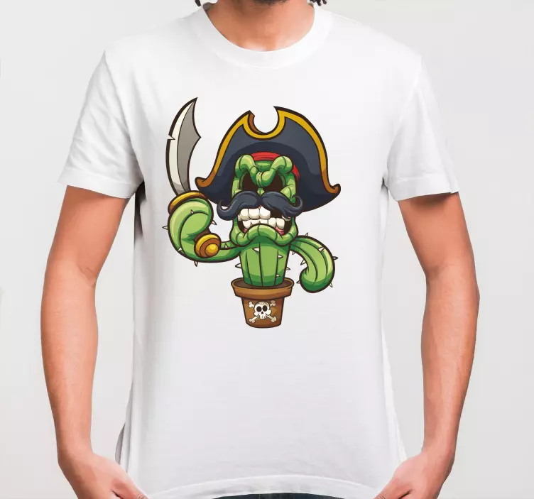Cactus cartoon pirate  custom t-shirt - TenStickers