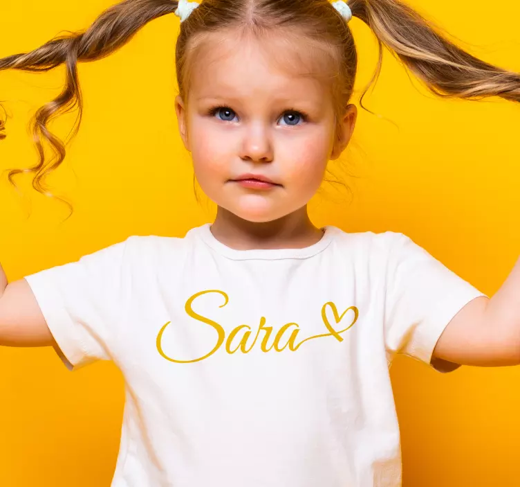 Calligraphic Name with a Heart: Lovely Name with a Heart T-shirts - TenStickers