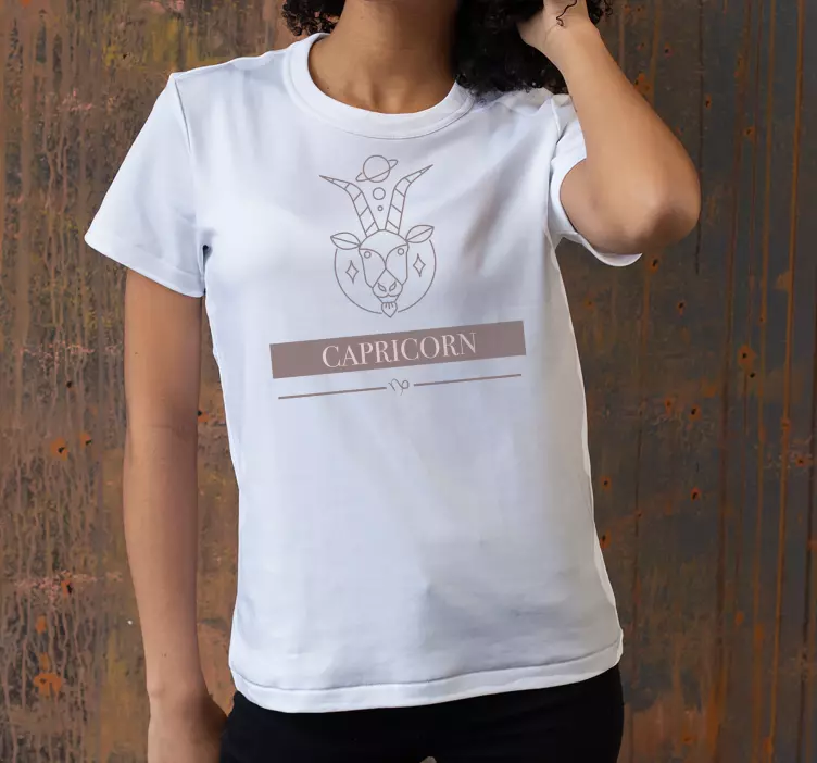Capricorn pink card zodiac sign design t-shirt - TenStickers