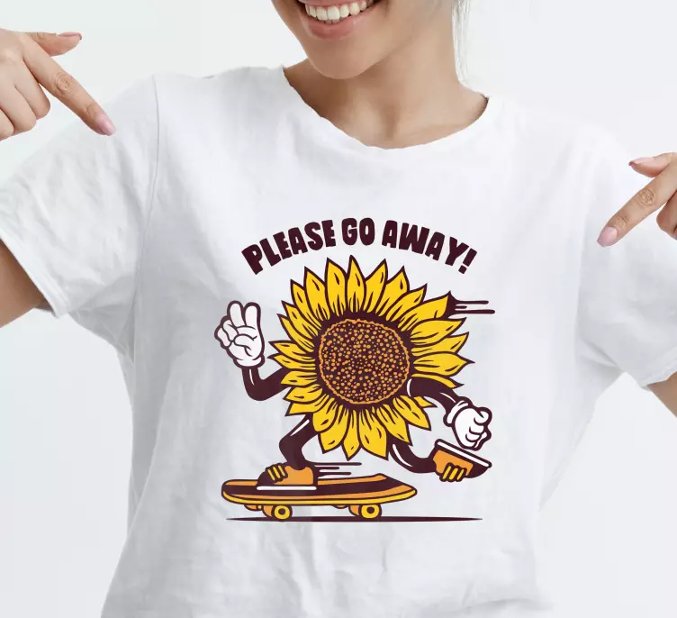 Cartoon sunflower with skate custom t-shirt - TenStickers