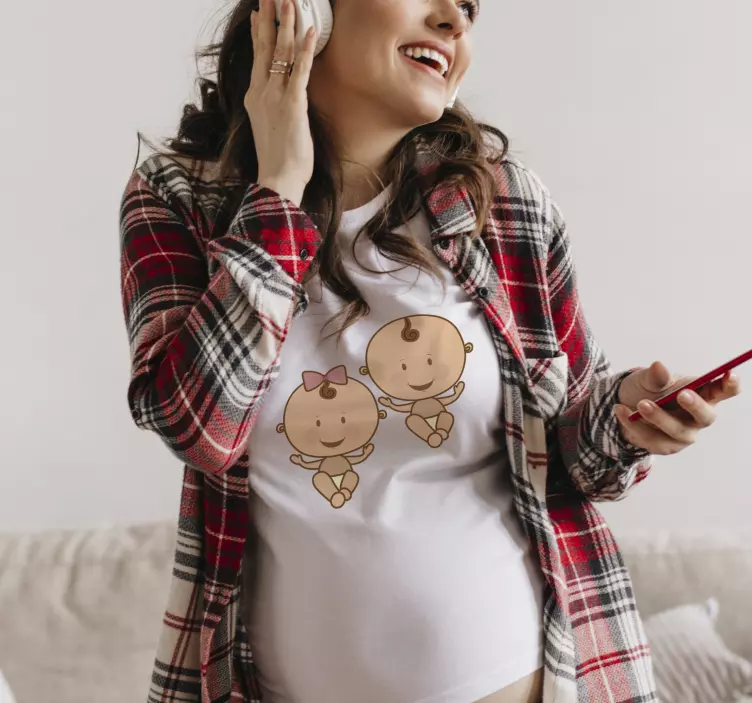 Cartoon twin babies shirt - TenStickers