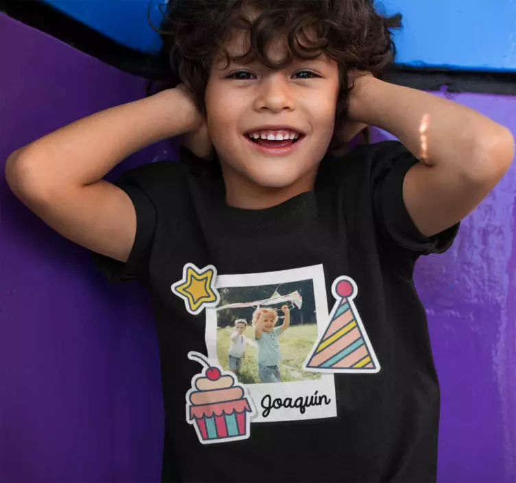 Children's birthday t-shirt  with photo - TenStickers