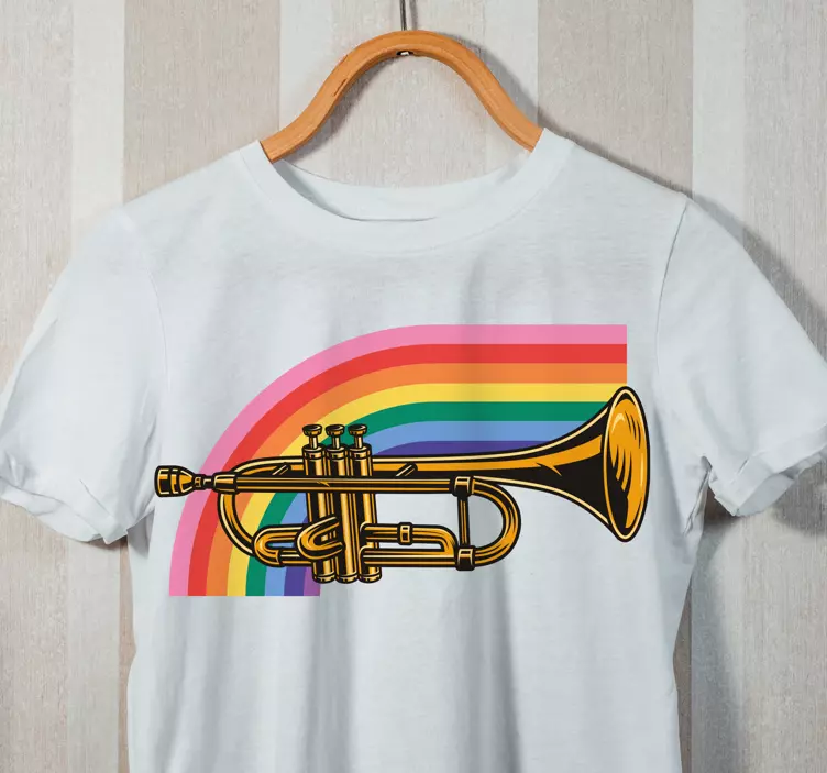 Colorful brass trumpet custom t-shirt - TenStickers