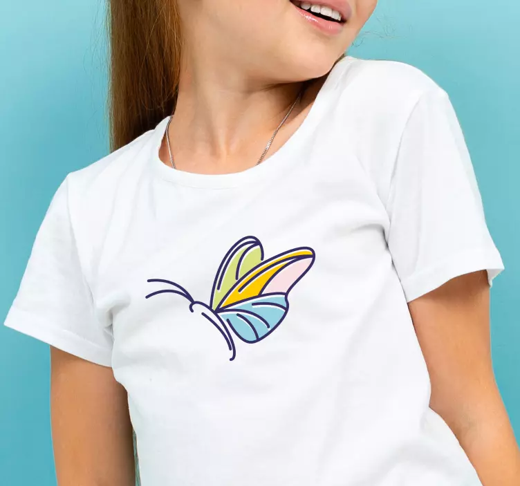 Colourful minimalist butterfly Kids t-shirt - TenStickers