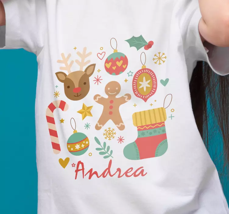 Customized reindeer Christmas shirt - TenStickers