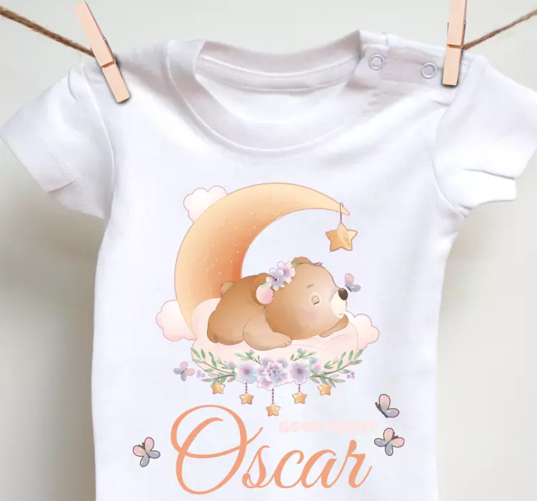 Cute bear for boy with name Baby shirt - TenStickers