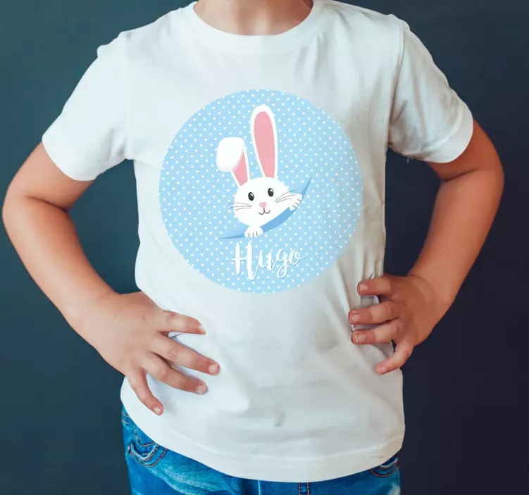 Cute bunny for boy with name Baby shirt - TenStickers