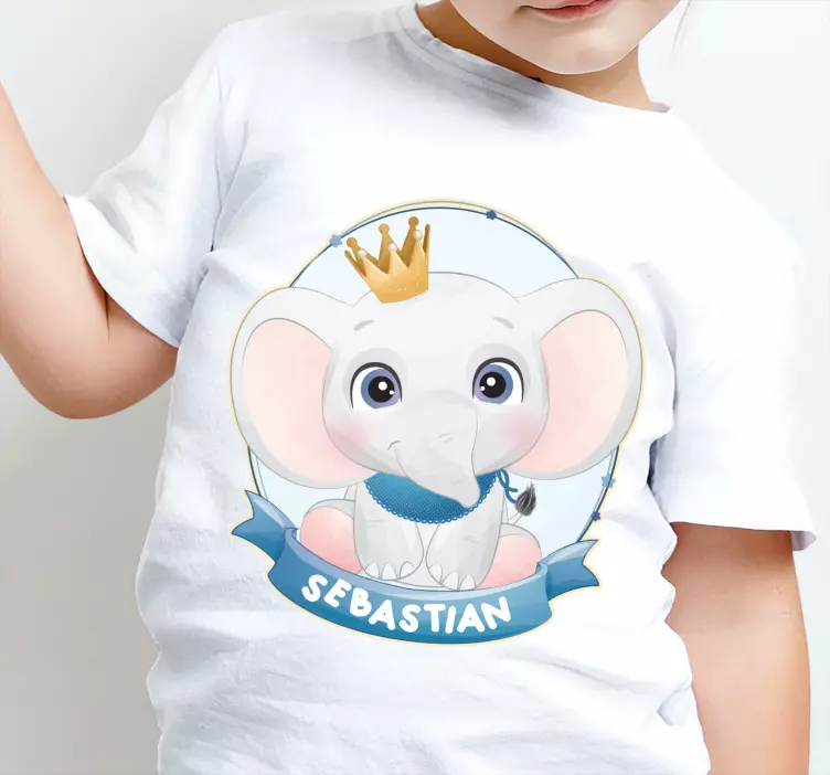Cute elephant for boy with name Baby shirt - TenStickers