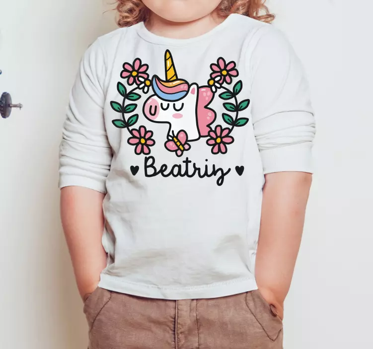 Cute flower unicorn  Kids t-shirt - TenStickers
