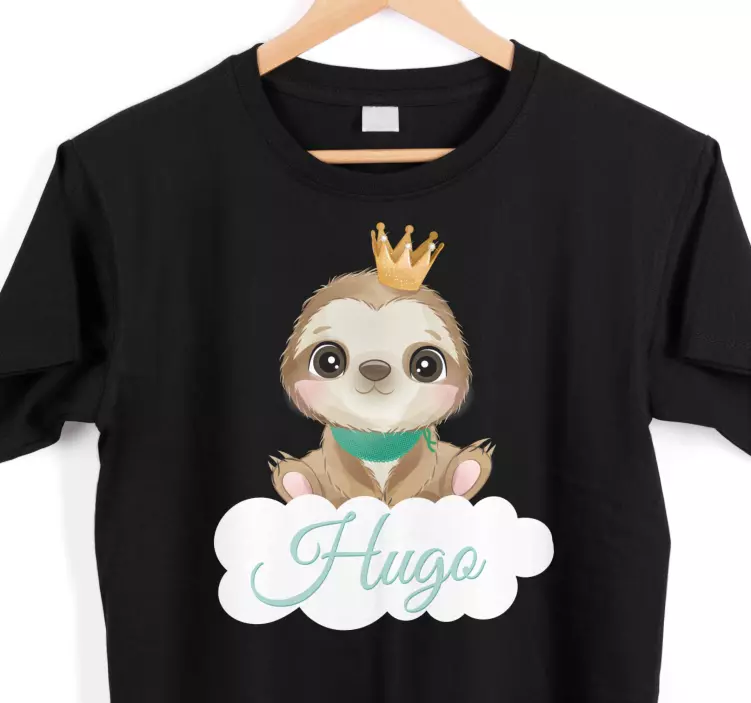 Cute sloth for boy with name Baby shirt - TenStickers