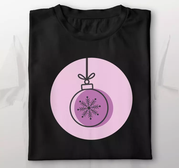 Elegant decoration on pink Christmas shirt - TenStickers