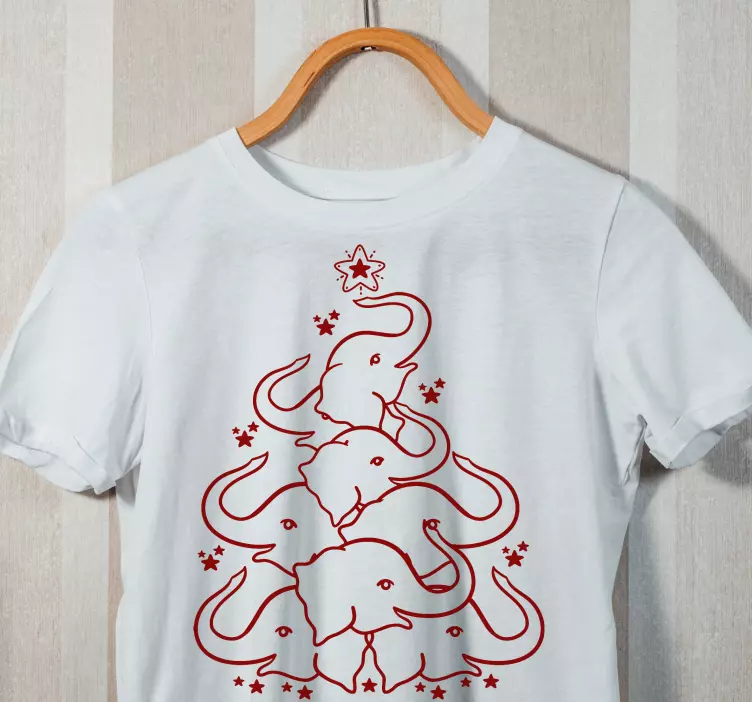 Elephant christmas tree shirt - TenStickers