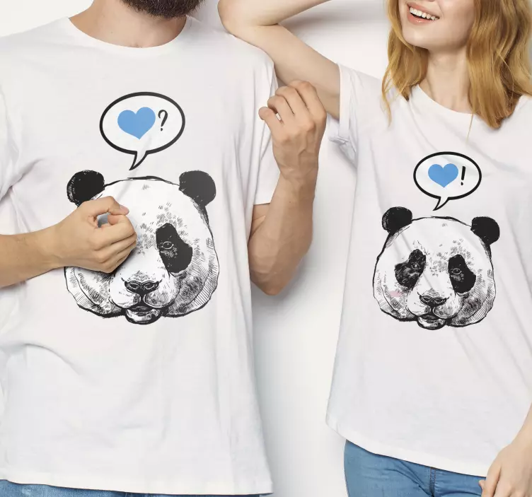 Flirting Panda's Couple t shirts - TenStickers