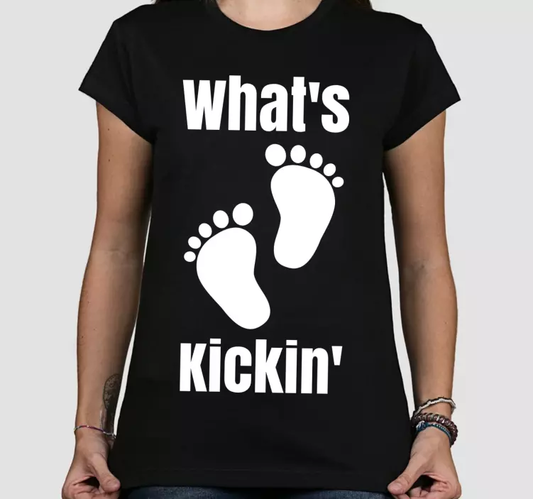 Funny Baby Bump Kicking Baby shirt - TenStickers