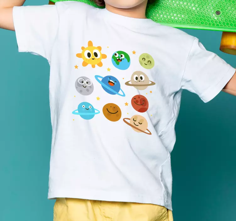 Funny planets with face Kids t-shirt - TenStickers