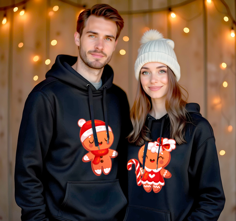 Gingerbread couple in love couple t-shirt - TenStickers