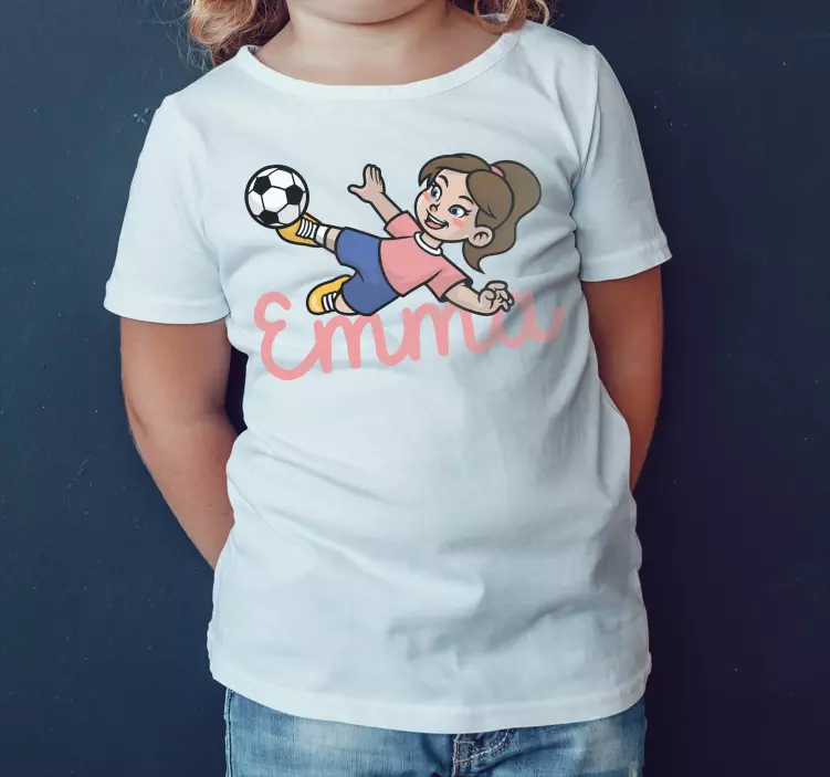 Girl football player T-shirts with name - TenStickers