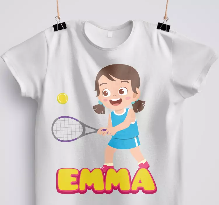 Girl tennis player T-shirts with name - TenStickers