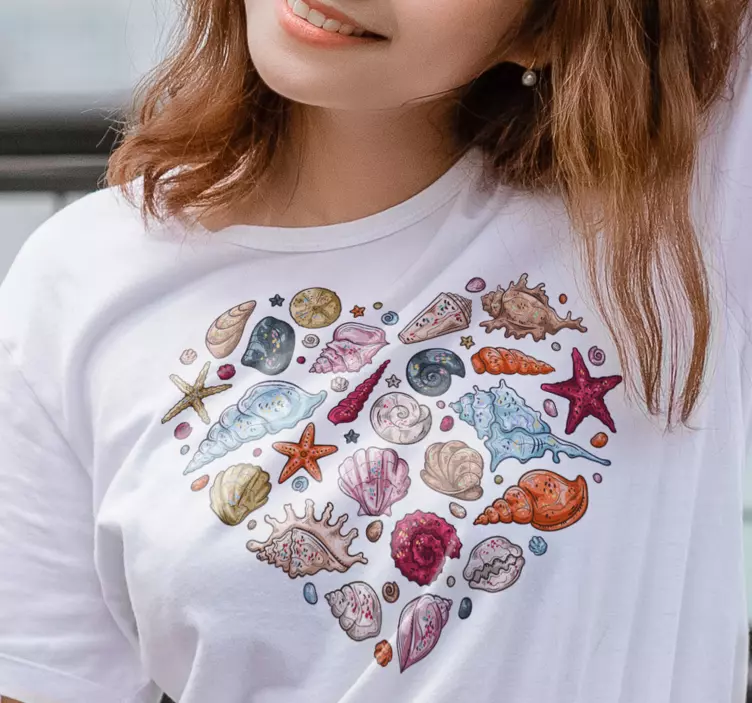 Sea love seashells t-shirt - TenStickers