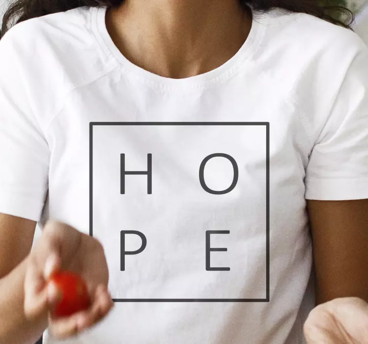 Hope text in square custom t-shirt - TenStickers