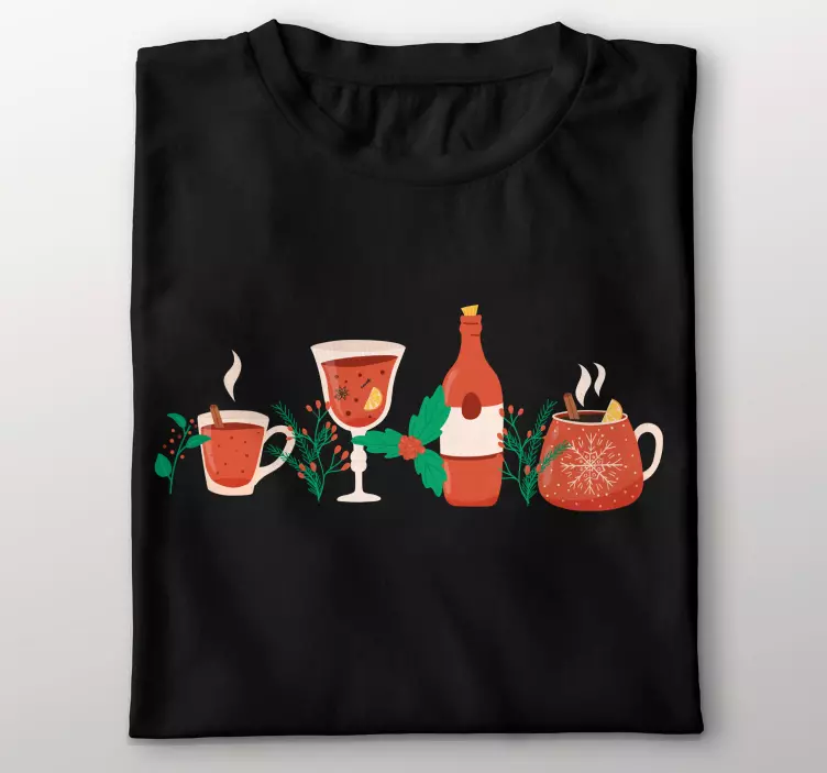 Hot wine cartoon Christmas shirt - TenStickers
