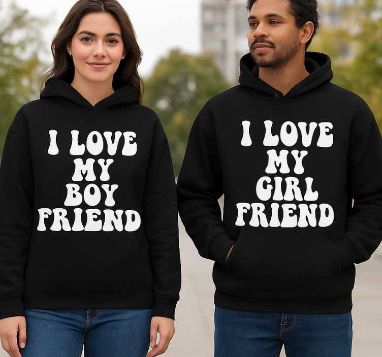 I love my couple hoodie - TenStickers