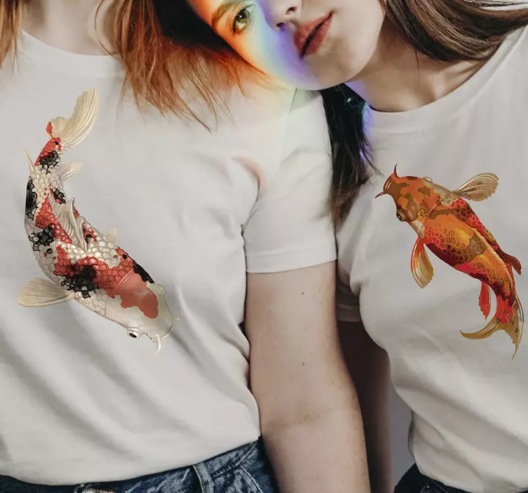 Koi matching couple t shirts - TenStickers