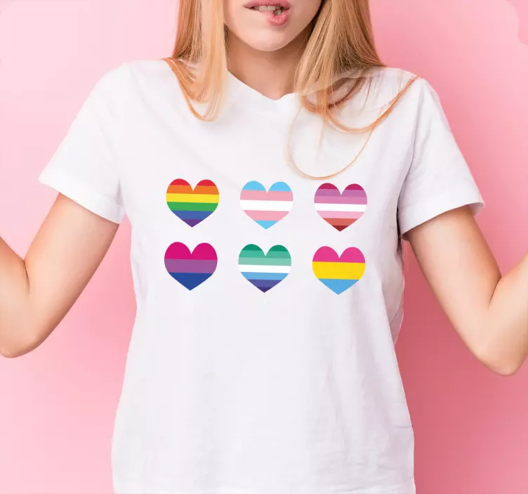 LGTB heart symbols Couple t shirts - TenStickers