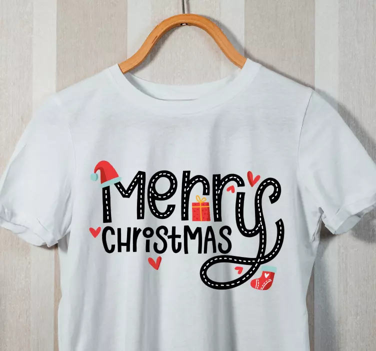 Merry Christmas Embroidery Christmas shirt - TenStickers