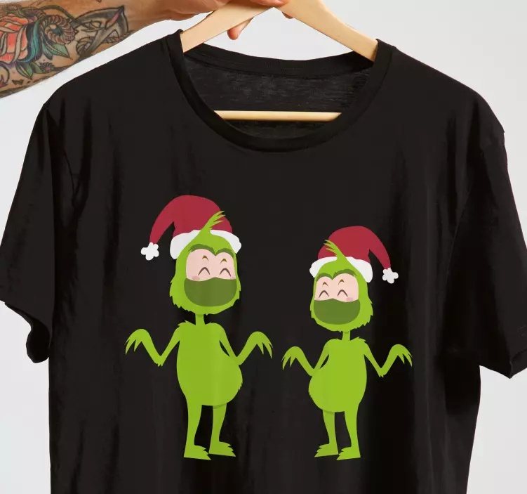 Merry Grichmas with mask face Christmas shirt - TenStickers