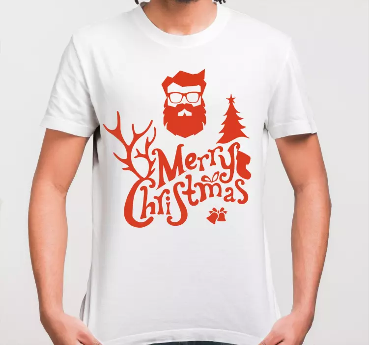 Merry hipster christmas shirt - TenStickers