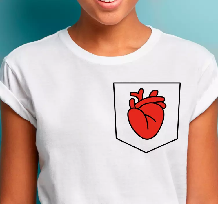 Minimal Pocket Heart custom t-shirt - TenStickers