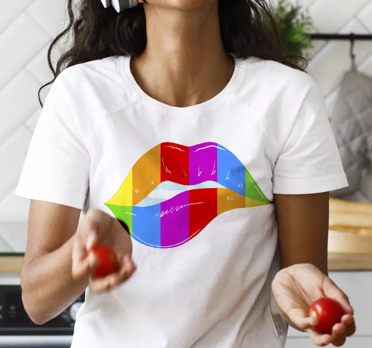 Multicolor lips custom t-shirt - TenStickers