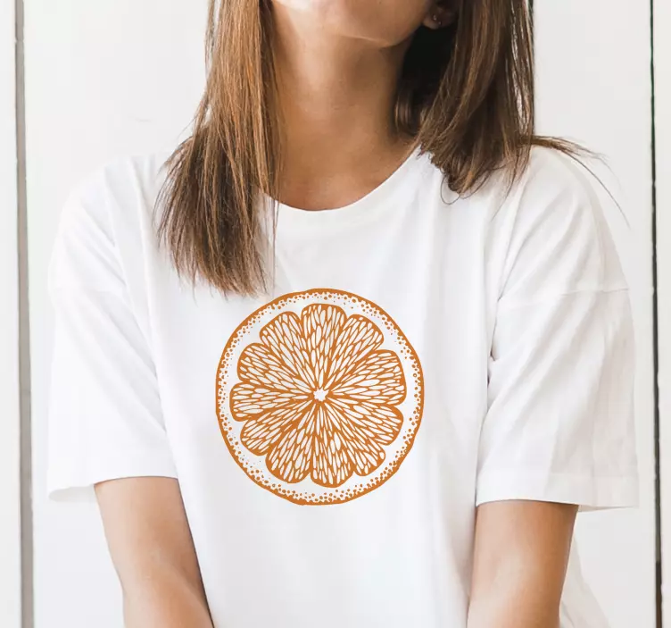 Orange hand draw ladies' t-shirt - TenStickers