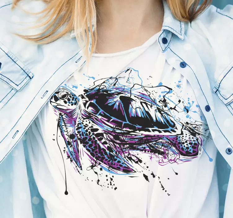 Paint art turtles women t-shirt - TenStickers