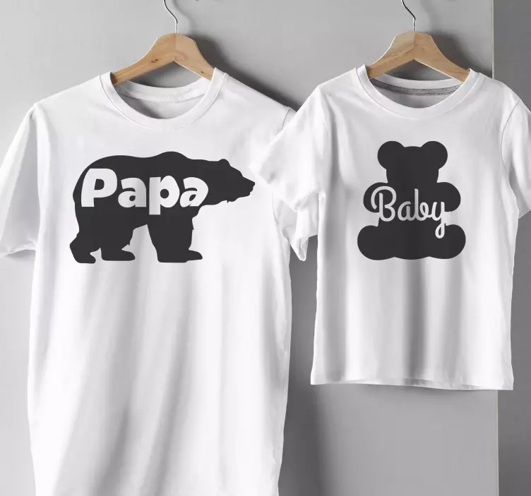 Papa and baby bear Father and son shirt - TenStickers