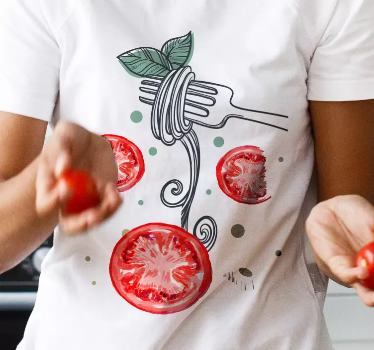 Pasta and tomatoes custom t-shirt - TenStickers