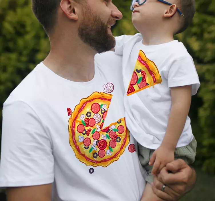Pizza slice Father and son shirt - TenStickers