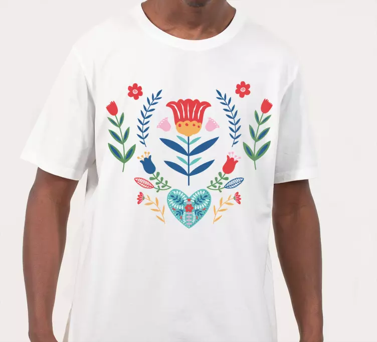 Polish flower poppy men  custom t-shirt - TenStickers