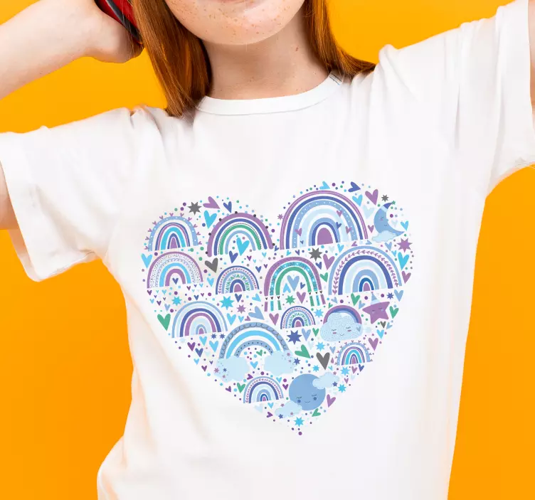 Rainbow heart  Kids t-shirt - TenStickers