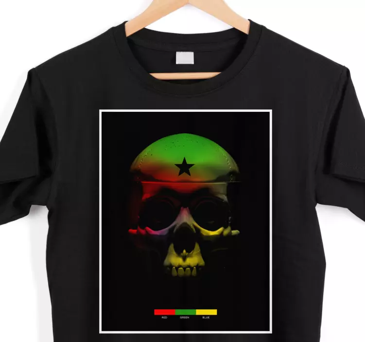 Rasta Skull "Contemporary Style" custom t-shirt - TenStickers