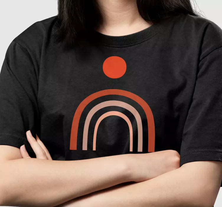 Retro rainbow with sun t-shirt - TenStickers