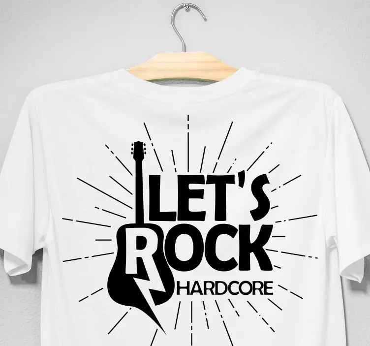 Rock music guitar and text custom t-shirt - TenStickers