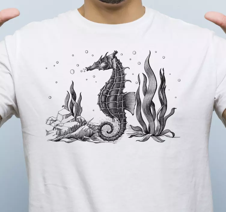 Searhorse hand draw t-shirt - TenStickers