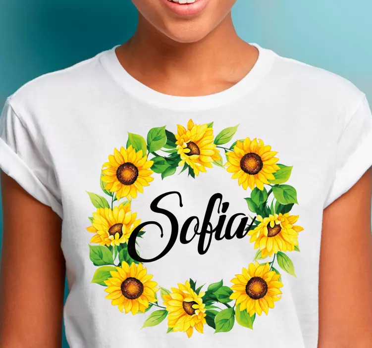 Summer flower crown T-shirts with name - TenStickers