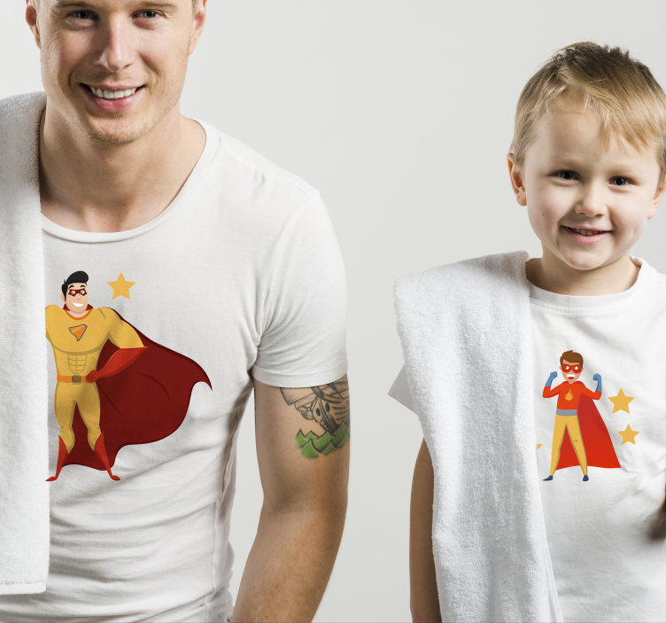 Superheros design father and son t-shirts - TenStickers