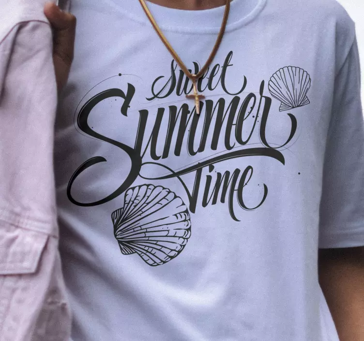 Seashell sweet summer time t-shirt - TenStickers
