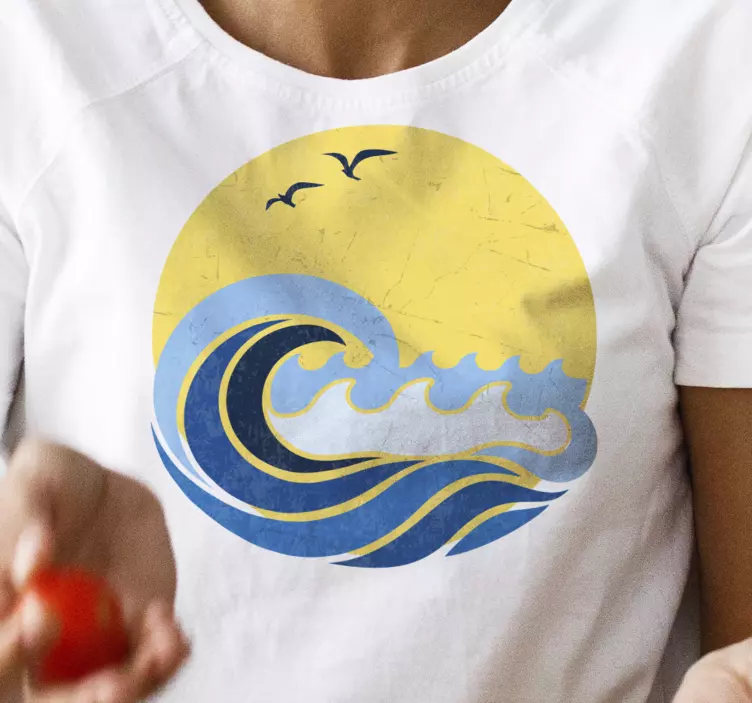 Sun and beach wave t-shirt - TenStickers
