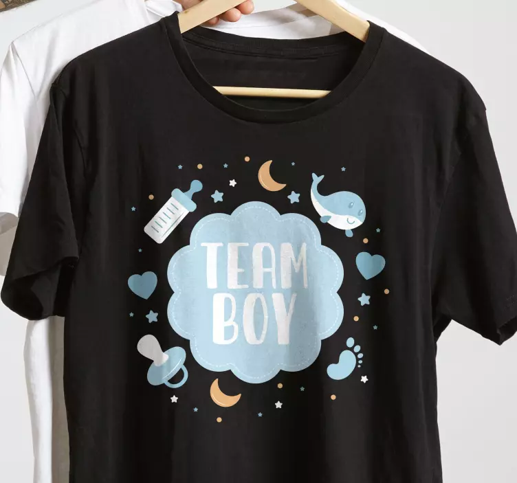 Team boy baby shower pattern Baby shirt - TenStickers