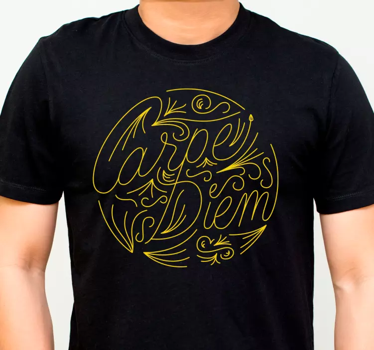 thin lettering line carpe diem custom t-shirt - TenStickers